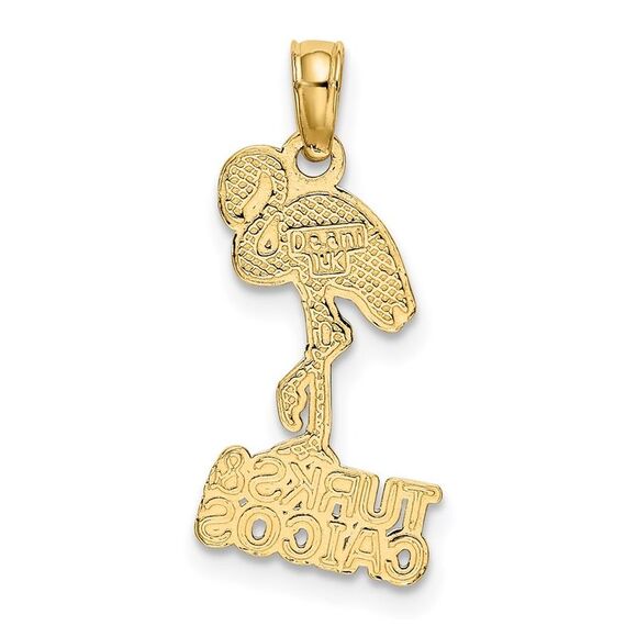 14k Yellow Gold TURKS & CAICOS Flamingo Charm
